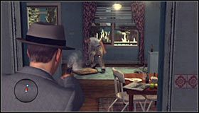 Ostrożnie zbliż się teraz do pomieszczenia, w którym ukrywa się mężczyzna ze strzelbą, ustawiając się najlepiej na lewo od wejścia #1 - Canned Fish; Honey Boy | Przestępstwa w LA Noire - L.A. Noire - poradnik do gry