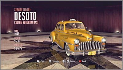Odnajdywanie: Żółte taksówki jeżdżą praktycznie po całym mieście i jako że pojawiają się one wyłącznie jako jeden model zlokalizowanie pojazdu do kolekcji nie powinno stanowić najmniejszego problemu - Kategoria Service (Pojazdy użytkowe) | Pojazdy w LA Noire - L.A. Noire - poradnik do gry