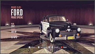 Odnajdywanie: Samochodu tego nie można pominąć, gdyż jest on wykorzystywany przez głównego bohatera podczas rozwiązywania śledztw w wydziale Patrol - Kategoria Police (Pojazdy policji) | Pojazdy w LA Noire - L.A. Noire - poradnik do gry