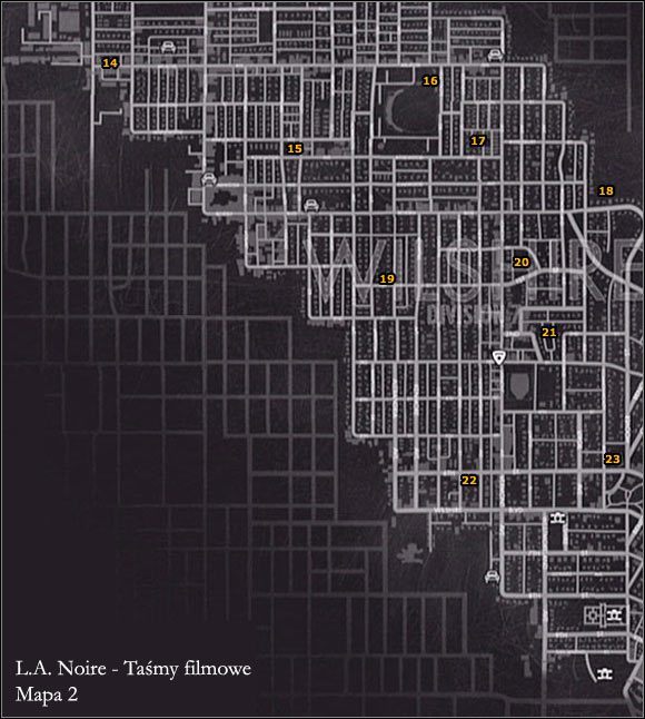 TAŚMA 14 - Sunset Boulevard - Taśmy - Mapa 2 | Taśmy filmowe w LA Noire - L.A. Noire - poradnik do gry
