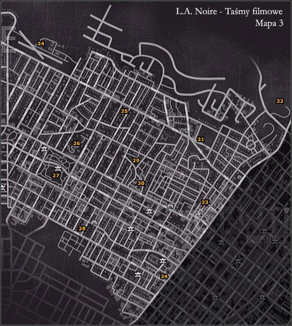 TAŚMA 24 - Shadow of a Doubt - Taśmy - Mapa 3 | Taśmy filmowe w LA Noire - L.A. Noire - poradnik do gry