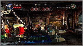 Szukamy miejsca z kolorowymi klockami wbitymi w sufit - podskakujemy tu, aby je strącić - Czarna Perła atakuje - opis przejścia | Klątwa Czarnej Perły - LEGO Piraci z Karaibów - poradnik do gry