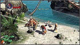 Obracamy mechanizm, na który pada promień światła, aby trafić w nowe zwierciadło (promień wyjdzie na zewnątrz jaskini) - Nora przemytników - opis przejścia | Klątwa Czarnej Perły - LEGO Piraci z Karaibów - poradnik do gry