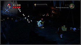 Z kości przeciwników budujemy ster, [1] a następnie używamy go - Isla de Muerta - opis przejścia | Klątwa Czarnej Perły | LEGO Piraci z Karaibów - LEGO Piraci z Karaibów - poradnik do gry