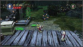 Butelka 1 - Na obszarze poziomu umieszczono pięć żab, które trzeba zniszczyć (robimy to po drodze) - Dotyk przeznaczenia - butelki | Skrzynia umarlaka | LEGO Piraci z Karaibów - LEGO Piraci z Karaibów - poradnik do gry