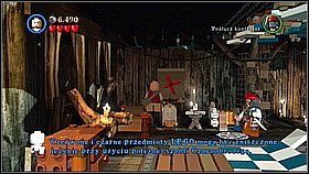 Butelka 9 - W domku szamanki Tia strzelamy z broni lub wysadzamy srebrne deski (np - Dotyk przeznaczenia - butelki | Skrzynia umarlaka | LEGO Piraci z Karaibów - LEGO Piraci z Karaibów - poradnik do gry