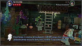 Butelka 5 - Pod pokładem schodzimy niżej i szukamy elementu z pomarańczowym drążkiem (na środku) - Tajemnica Holendra - butelki | Skrzynia umarlaka | LEGO Piraci z Karaibów - LEGO Piraci z Karaibów - poradnik do gry