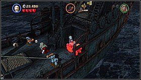 Butelka 9 - Na drugim statku wysadzamy srebrne klocki (Marty), blokujące drogę na schody - Wybór Norringtona - butelki | Na krańcu świata | LEGO Piraci z Karaibów - LEGO Piraci z Karaibów - poradnik do gry