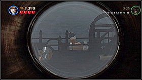 Teraz korzystamy z lunety znajdującej się na burcie - Wir - opis przejścia | Na krańcu świata | LEGO Piraci z Karaibów - LEGO Piraci z Karaibów - poradnik do gry