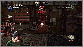 W następnym pomieszczeniu zadajemy kolejny cios nieprawdziwemu Sparrowowi - Serce Londynu - opis przejścia | Na nieznanych wodach | LEGO Piraci z Karaibów - LEGO Piraci z Karaibów - poradnik do gry