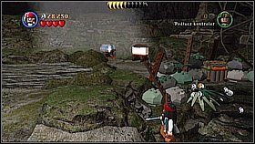 Butelka 10 - W głębi lokacji z Fontanną znajdziemy skrzynkę z pomarańczowym drążkiem - Źródło wiecznej młodości - butelki | Na nieznanych wodach - LEGO Piraci z Karaibów - poradnik do gry