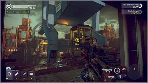 Kiedy wrogom uda się naprawić dźwig, bot przedostanie się przez przeszkodę i pod eskortą ruszy w dalsza drogę - Misje Ruchu Oporu (4 - 5) | Kampania Brink - Brink - poradnik do gry