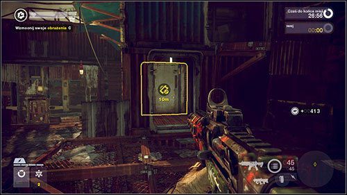 Kiedy bot ochrony dotrze do dźwigu, technicy z przeciwnej drużyny będą próbowali otworzyć dla siebie skrót w podziemiach kontenerowiska - Misje Ruchu Oporu (4 - 5) | Kampania Brink - Brink - poradnik do gry