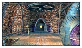 Przed wejściem do jaskini stało coś, co wyglądało jak kompas, ale to urządzenie akurat teraz nie było mi przydatne - Miasto w Przestworzach cz.1 | Schizm Prawdziwe Wyzwanie - Schizm: Prawdziwe Wyzwanie - poradnik do gry