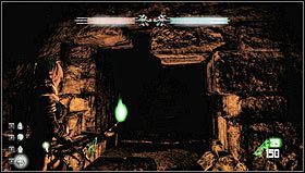 Zobaczymy koksownik, który należy rozpalić, w ten sposób na krótki okres czasu uda nam się rozświetlić korytarz [1], w którym zaatakują nas pełzaki - Rozdział 2- Lochy Dyfed (sekcje 2.1-2.2) | Opis przejścia Hunted Kuźnia Demona - Hunted: Kuźnia Demona - poradnik do gry