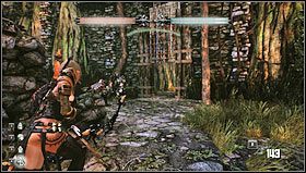 Po przekroczeniu pierwszego muru trafimy na arenę, która wypełni się wojownikami i kusznikami - Rozdział 3- Puszcza Govad (sekcje 3.1-3.3) | Opis przejścia Hunted Kuźnia Demona - Hunted: Kuźnia Demona - poradnik do gry