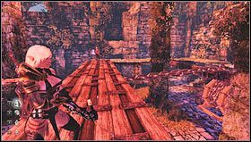 W pierwszej kolejności pozbywamy się gruzu leżącego na łańcuchu [1], dokonujemy tego detonując bomby znajdujące się w jego pobliżu - Rozdział 3- Puszcza Govad (sekcje 3.4-3.6) | Opis przejścia Hunted Kuźnia Demona - Hunted: Kuźnia Demona - poradnik do gry