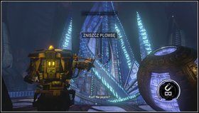 Wykorzystujemy kulę, która spadnie z góry do rozwalenia drzwi (podpinamy do niej magnes, a drugi pocisk kierujemy na przejście) - Wykopaliska | Opis przejścia Red Faction Armageddon - Red Faction: Armageddon - poradnik do gry