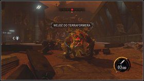 W razie konieczności naprawiamy mosty i platformy prowadzące nad lawą - Królowa i powrót do Terraformera | Opis przejścia Red Faction Armageddon - Red Faction: Armageddon - poradnik do gry
