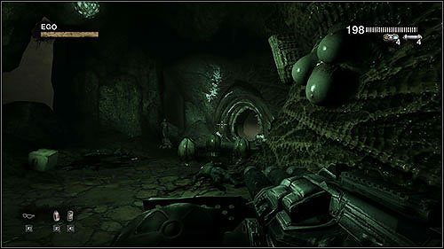 Po zaciętej walce w kolejnym pomieszczeniu dotrzesz do schodków, które zabiorą Cię na spotkanie z Królową Obcych - 8.2. The Hive (2) | Kampania w Duke Nukem Forever - Duke Nukem Forever - poradnik do gry