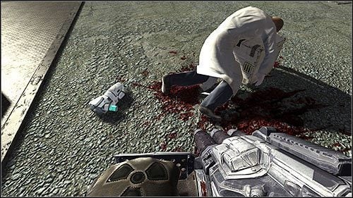 Po krótkiej chwili obcy zaczną zrzucać posiłki na dach - 12.3. Duke Burger (3) | Kampania w Duke Nukem Forever - Duke Nukem Forever - poradnik do gry