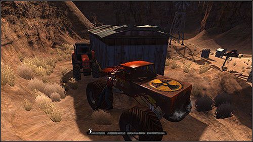 Wysiądź z ciężarówki i wskakując po ciągniku dostań się do środka przez dziury w dachu - 14. Ghost Town | Kampania w Duke Nukem Forever - Duke Nukem Forever - poradnik do gry