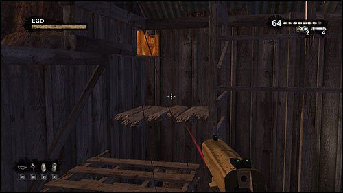 Czas znów zasiąść za kierownicą i ruszyć w dalszą drogę, przejeżdżając przez stodołę jak przez domek z kart, prosto do końca etapu - 14. Ghost Town | Kampania w Duke Nukem Forever - Duke Nukem Forever - poradnik do gry