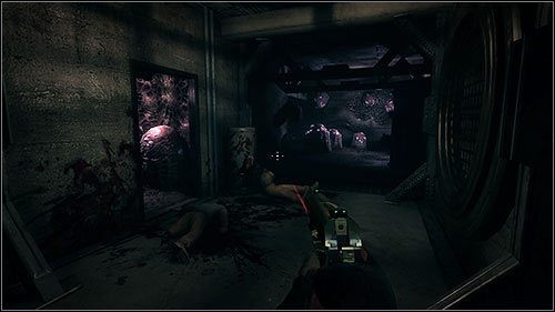 Wróć do początku i przejdź do pomieszczenia z dwoma pracownikami i żołnierzem - 17.1. The Shrunk Machine (1) | Kampania w Duke Nukem Forever - Duke Nukem Forever - poradnik do gry