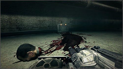 Gdy wejdziesz głębiej, zapadnie się pod Tobą kratka i pęd powietrza zabierze aż do miejsca, w którym wiatrak wentylatora blokuje miotła - 17.2. The Shrunk Machine (2) | Kampania w Duke Nukem Forever - Duke Nukem Forever - poradnik do gry