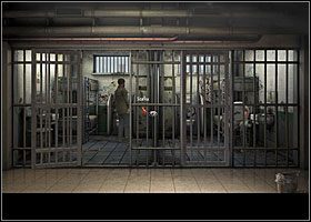 Po rozmowie z inspektorem Spoonerem (ktoś wpłacił za Adriana kaucję) przejdź do cel po swoje rzeczy (w lewo) - Nareszcie wolny! | Rozdział 1 | Black Mirror III - Black Mirror III - poradnik do gry