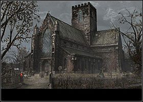 Wyjdź z kościoła (kursor w dole ekranu) i zbadaj znajdujący się po prawej świeży grób - Grób mojego ojca (2) | Rozdział 2 | Black Mirror III - Black Mirror III - poradnik do gry