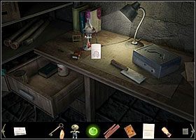 Ze skrzyni z narzędziami (w dole ekranu) weź pilnik (jeśli wcześniej nie zabrałeś takowego z chaty w lesie), którym spiłuj poroże na proszek - Oswobodzenie z chłodni | Rozdział 2 | Black Mirror III - Black Mirror III - poradnik do gry