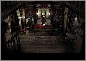 Kiedy robotnicy wyjdą przed budynek, zobaczyć, co się dzieje, Adrian po schodach po prawej przemknie na piętro - Zdjęcie Angeliny | Rozdział 2 | Black Mirror III - Black Mirror III - poradnik do gry