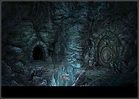 Tam rzuć okiem na portal po prawej, od którego niestety oddziela Adriana przepaść, oraz na rzeczoną otchłań (możesz ją badać do momentu, kiedy ikonka oka nie zmieni się w trybiki - wówczas odpuść sobie, inaczej zginiesz) - Portal odnaleziony | Rozdział 4 | Black Mirror III - Black Mirror III - poradnik do gry