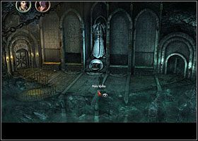 Przełącz sterowanie na Adriana i podejdź do znajdującego się pod wielkim posągiem z mieczem naczynia ofiarnego - Naczynie ofiarne | Rozdział 6 | Black Mirror III - Black Mirror III - poradnik do gry