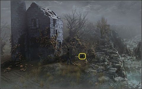 Portal w jaskini - szkic ten można odblokować w rozdziale trzecim (ewentualnie w następnych, warunkiem jest, by stało się to za dnia), klikając na kruka siedzącego na trawie przy latarni morskiej (mniej więcej w centrum ekranu) - Zdjęcia (11-24) | Dodatki | Black Mirror III - Black Mirror III - poradnik do gry