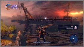 Na południowym krańcu wyspy zatrzymaj się i wystrzel kilka pocisków w cysternę po drugiej stronie jeziora [1] - Przeprawa do New Marais | Opis przejścia nieSławny inFamous 2 - nieSławny: inFamous 2 - poradnik do gry