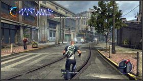 Twoje zadanie polega na uwolnieniu policjantów przewożonych przez Milicję w potężnych ciężarówkach [1] - Dowodzenie szarżą | Opis przejścia nieSławny inFamous 2 - nieSławny: inFamous 2 - poradnik do gry