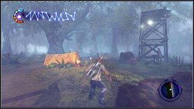 Płynąc chwilę po bagnach dotrzesz do miejsca z drewnianymi wieżyczkami [1] - Historie z przeszłości | Opis przejścia nieSławny inFamous 2 - nieSławny: inFamous 2 - poradnik do gry