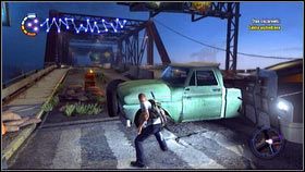 Po rozmowie z Zekeem wystrzel kilka piorunów w ciężarówkę, a odkryjesz małą rakietę [1] - Bestia jest blisko | Opis przejścia nieSławny inFamous 2 - nieSławny: inFamous 2 - poradnik do gry