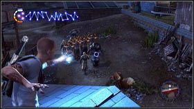 Po rozmowie czarnoskórym mężczyzną [1], udaj się w zaznaczone na mapie miejsca i zabij wszystkich znajdujących się tam Lodowych Żołnierzy [2] - Pozostałe zadania | Flood Town | nieSławny inFamous 2 - nieSławny: inFamous 2 - poradnik do gry