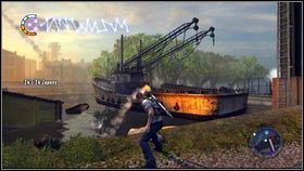 O wysłuchanie tego co ma do powiedzenie pewna kobieta [1], udaj się do portu i wyrzuć za burtę towary znajdujące się na statkach Milicji [2] - Impreza z mrożoną herbatką | Gas Works | nieSławny inFamous 2 - nieSławny: inFamous 2 - poradnik do gry