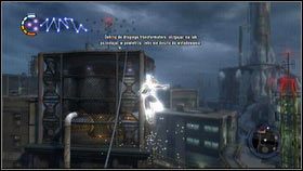 Tak jak we wszystkich zadaniach tego typu, cały czas musisz poruszać się po kablach z prądem lub szybować [1] - Nadładunek VI | Gas Works | nieSławny inFamous 2 - nieSławny: inFamous 2 - poradnik do gry