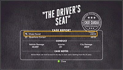 Pierwsza okazja do zaliczenia tego osiągnięcia pojawia się po dotarciu do piątego śledztwa, czyli Case 5 - The Drivers Seat - Golden Boy | Fabuła - Dodatkowe | Osiągnięcia w LA Noire - L.A. Noire - poradnik do gry