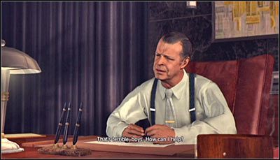 Spotkanie z Lelandem Monroe ma miejsce w środkowej części opisywanego śledztwa - Huckster | Fabuła - Dodatkowe | Osiągnięcia w LA Noire - L.A. Noire - poradnik do gry