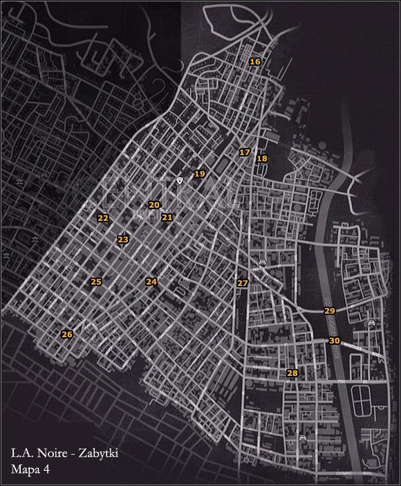 ZABYTKI - MAPA 4 - Star Map | Eksploracja | Osiągnięcia w LA Noire - L.A. Noire - poradnik do gry
