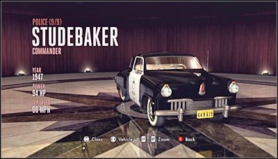 Odnajdywanie: Radiowozu tego główny bohater dobrowolnie nigdy nie wykorzystuje, ale możesz go odnaleźć na wielu parkingach policyjnych i w pobliżu miejsc zbrodni - Kategoria Police (Pojazdy policji) | Samochody w LA Noire - L.A. Noire - poradnik do gry