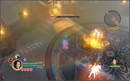 Walka z Jayne to nieustanne uniki i sporadyczne ciosy. - Zadanie główne - na świętej ziemi | Akt 5 | Dungeon Siege III - Dungeon Siege III - poradnik do gry