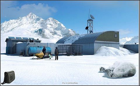 Gdy Irlandczyk po chwili podjedzie skuterem, podejdź do niego i weź przymocowany z tyłu skutera pas z zatrzaskiem - Zorganizuj sprzęt do przeniesienia niedźwiedzia | Dzień 1 | Alpha Polaris - Alpha Polaris - opis przejścia - poradnik do gry