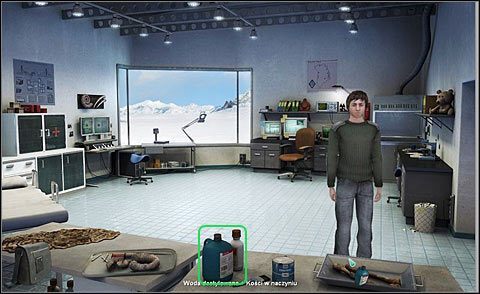 Postaw go na stole w dole ekranu - Oczyść kości | Dzień 1 | Alpha Polaris - Alpha Polaris - opis przejścia - poradnik do gry